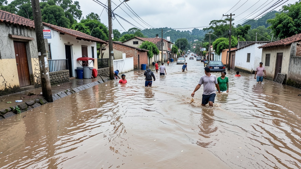 Inundaciones en Milagro: calles anegadas y tránsito dificultado por lluvias del 31 de marzo