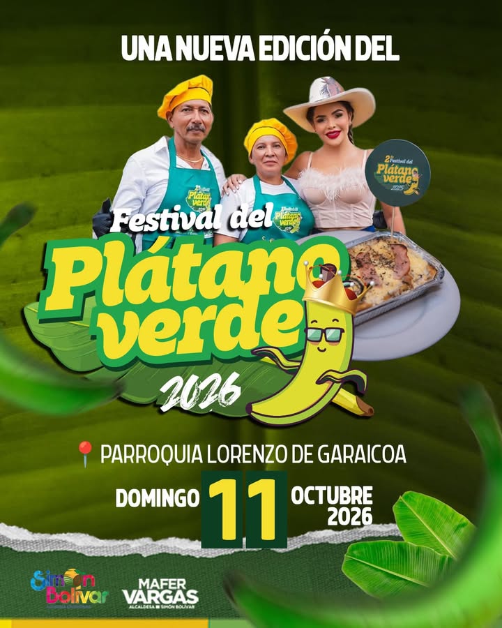 Simón Bolívar se prepara para celebrar el Festival del Plátano Verde en Lorenzo de Garaicoa