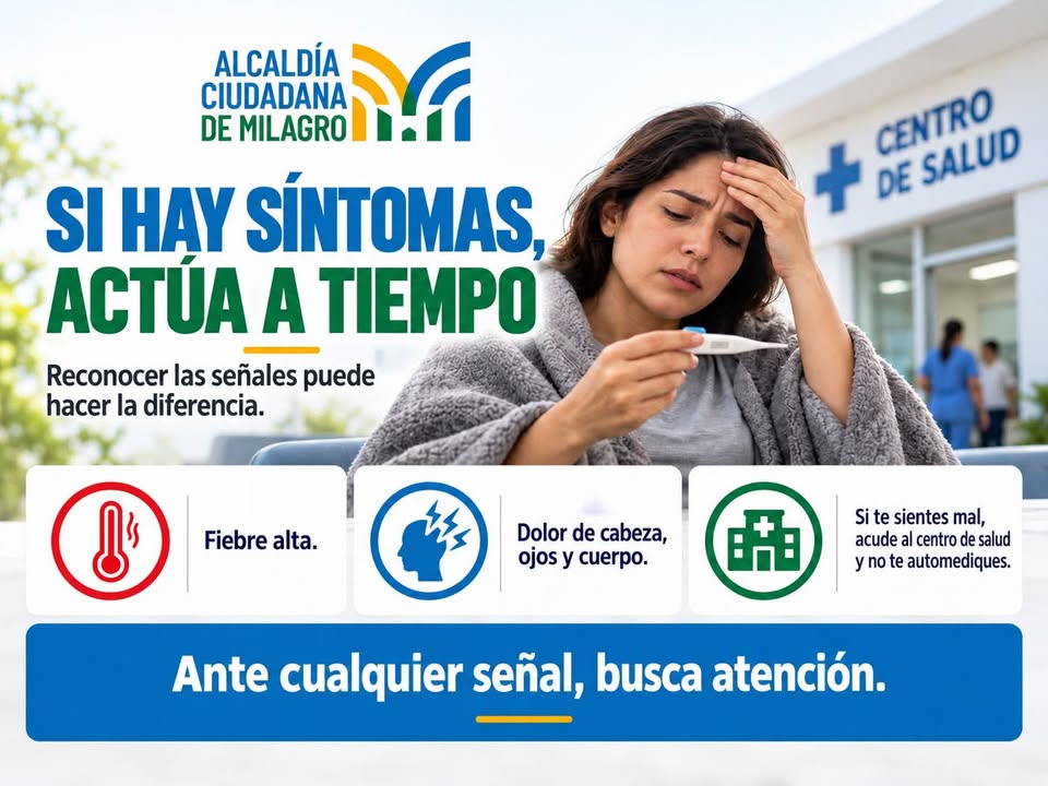 Municipio de Milagro alerta sobre síntomas del dengue y pide atención médica