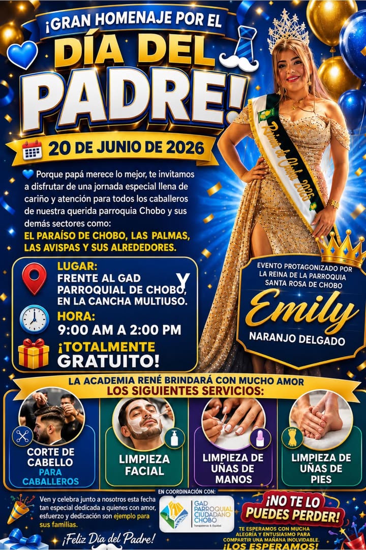 GAD Chobo y Reina de la Parroquia homenajean a los padres con servicios de belleza gratuitos