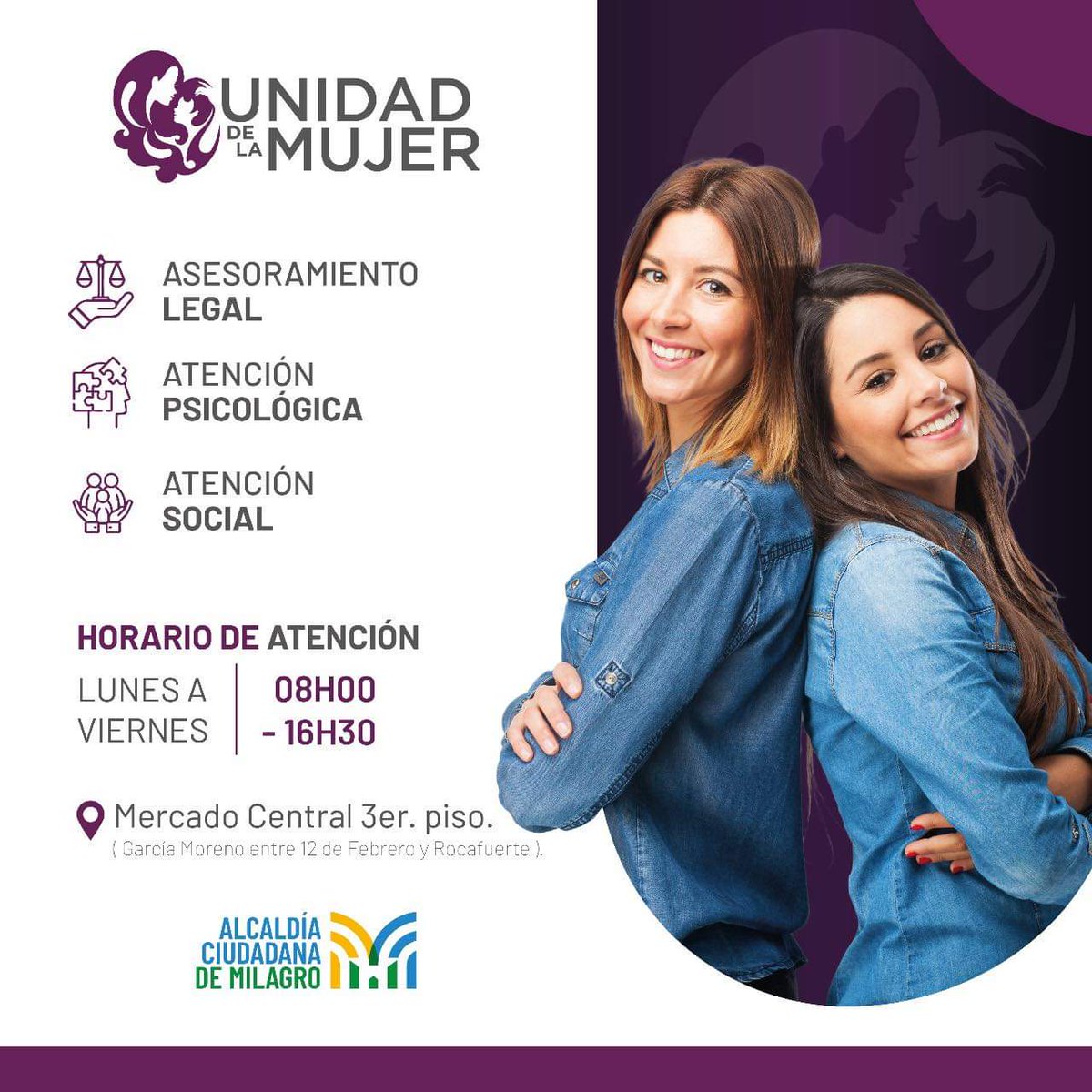 Municipio de Milagro ofrece atención psicológica, social y legal contra la violencia