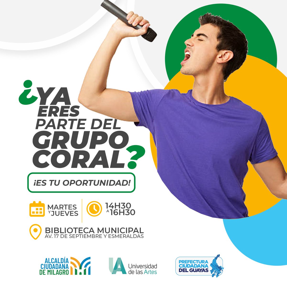 Inscripciones abiertas en Milagro para la Escuela Coral de las Artes del Guayas